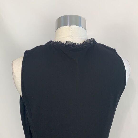 Fuzzi black mesh drape neck tank top - Picture 6 of 7